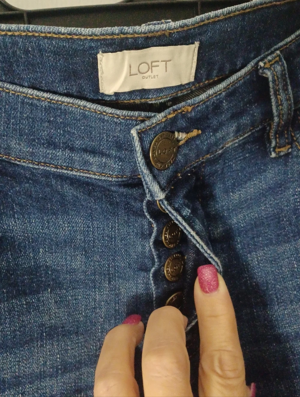 LOFT Outlet Jeans Boyfriend Fit Button Fly Sz 8